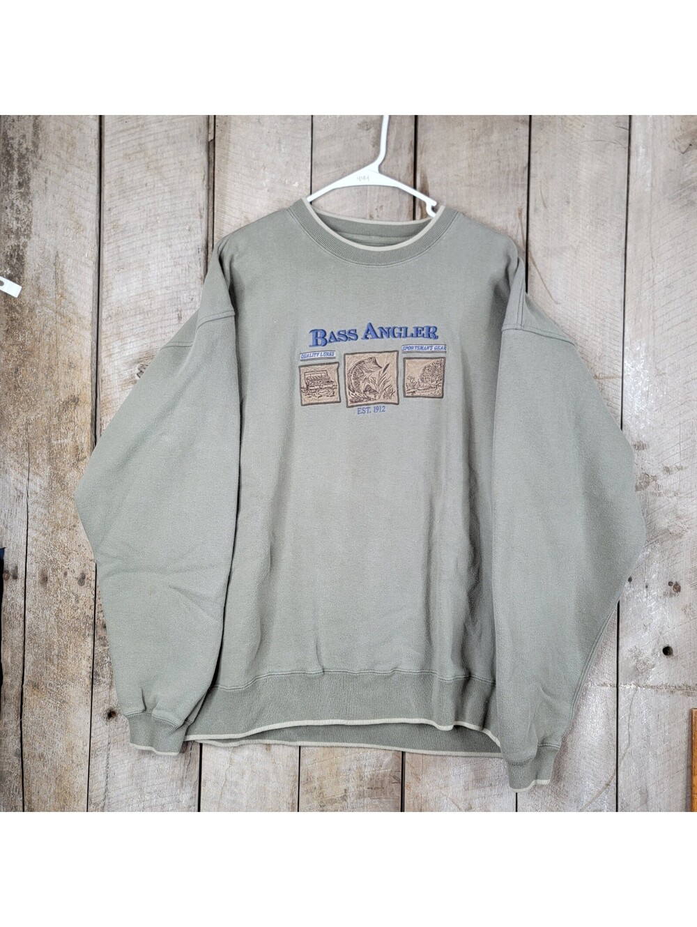 90s Y2K Bass Angler Sweatshirt XL Saddlebred Outdoors Fishing Graphic Crewneck